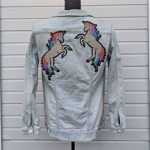 LuLaRoe Unicorn Patch Denim Jacket